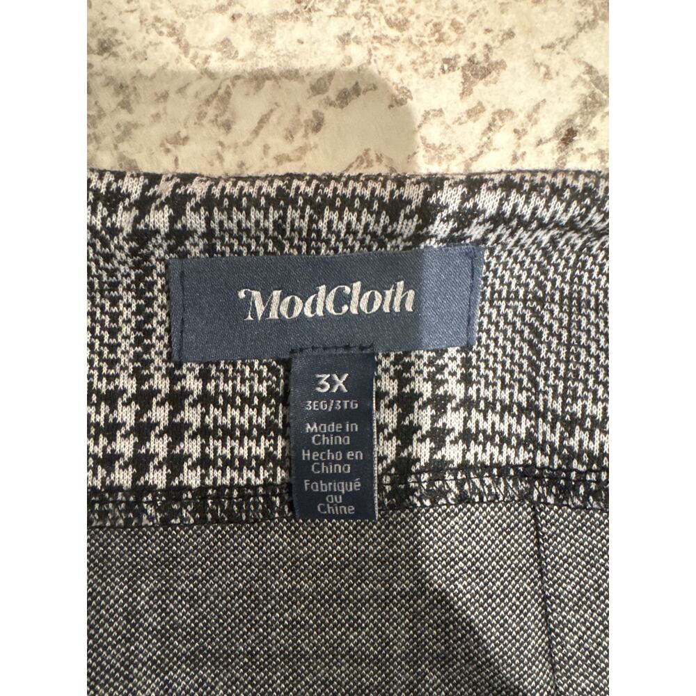 ModCloth Nautical by Nature Wide Leg Pants Black Plaid Academia Women Sz 3X NWT - Picture 3 of 6